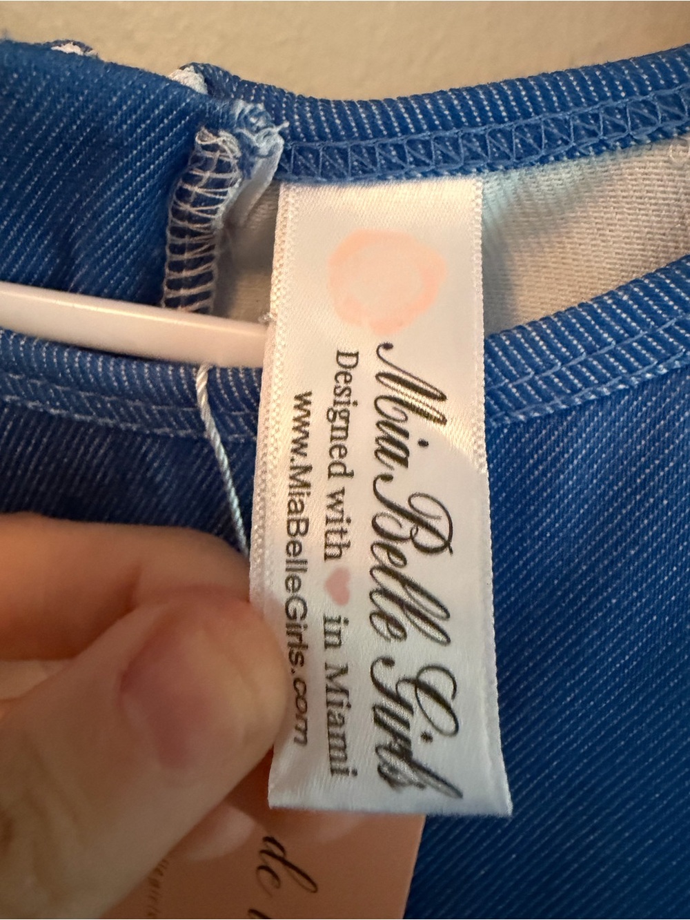 Mia Belle Girls Denim Color Pencil Dress - Picture 3 of 4